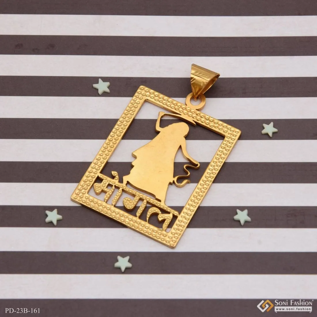 1 Gram Gold Forming Mogal Maa Cool Design Superior Quality Pendant - Style B161