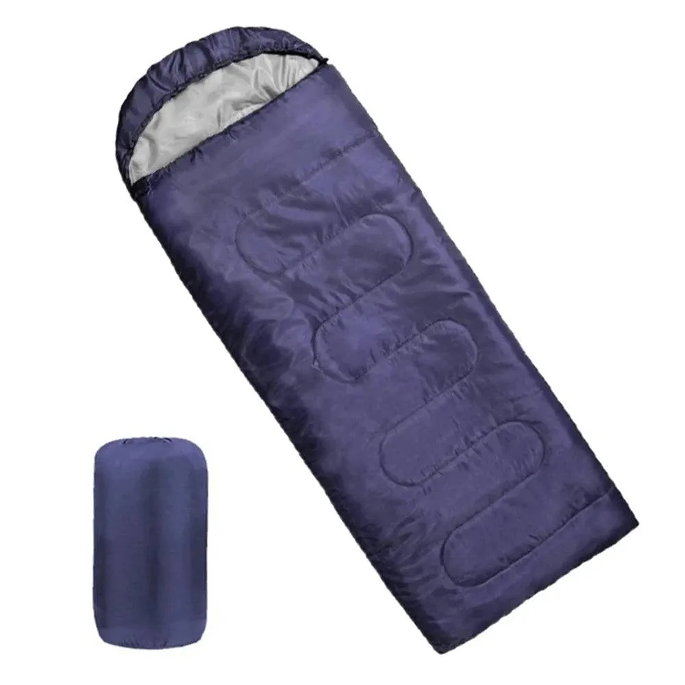 170T Ultra Light Envelope Sleeping Bag for Camping Backpacking Compartment 4 Seasons Hooded Travel Warm and Windproof