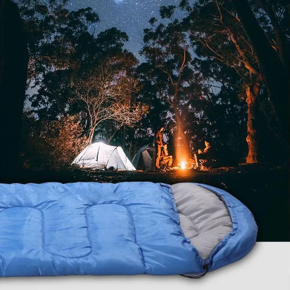 170T Ultra Light Envelope Sleeping Bag for Camping Backpacking Compartment 4 Seasons Hooded Travel Warm and Windproof