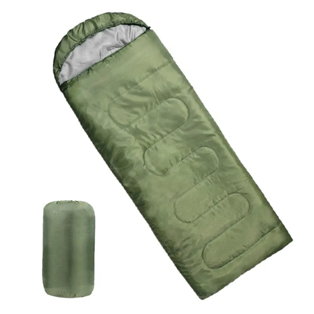 170T Ultra Light Envelope Sleeping Bag for Camping Backpacking Compartment 4 Seasons Hooded Travel Warm and Windproof