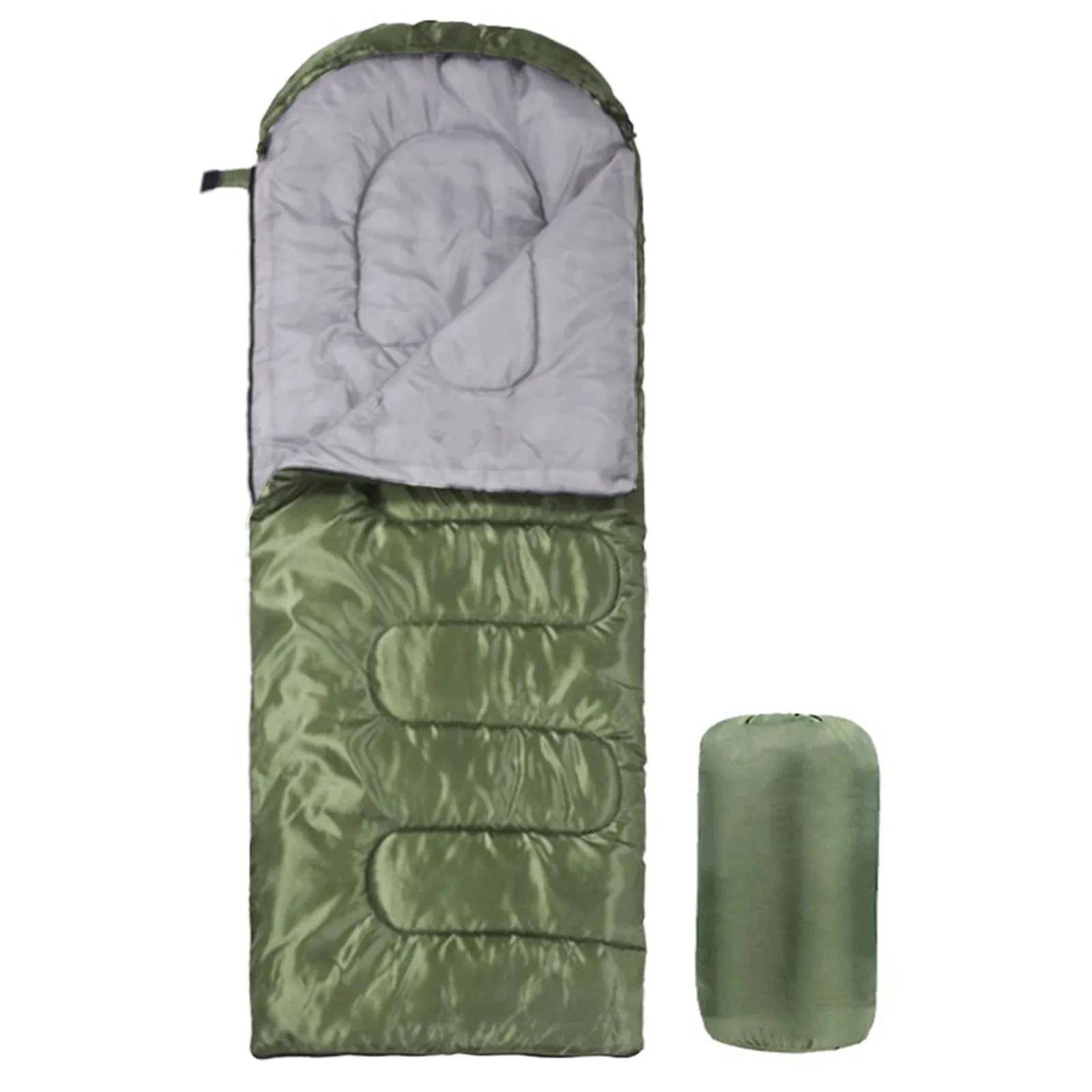 170T Ultra Light Envelope Sleeping Bag for Camping Backpacking Compartment 4 Seasons Hooded Travel Warm and Windproof