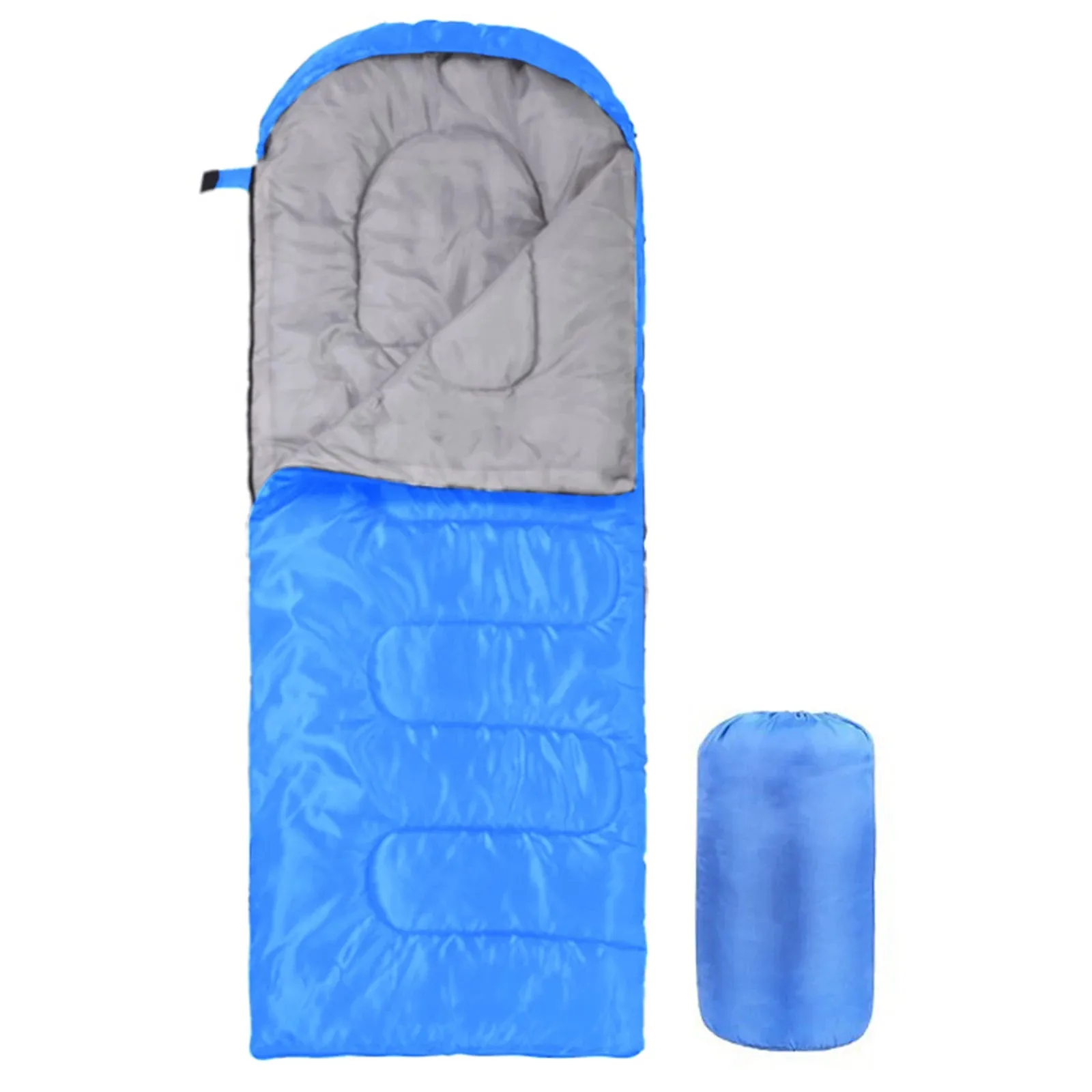 170T Ultra Light Envelope Sleeping Bag for Camping Backpacking Compartment 4 Seasons Hooded Travel Warm and Windproof