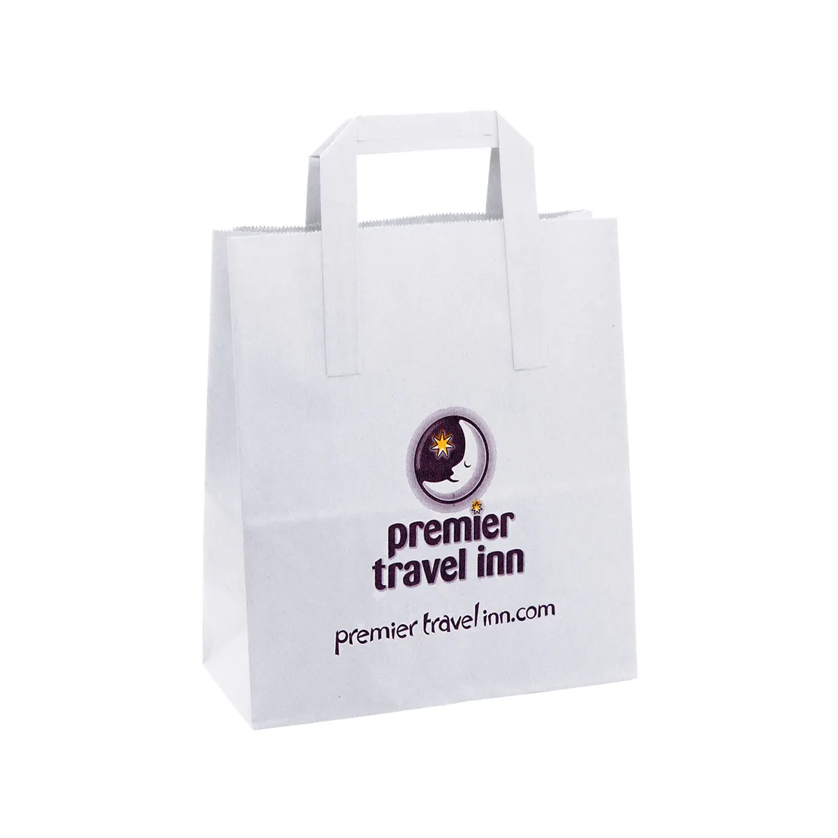 220x110x255mm White Taped Digital Printed Carrier Bags