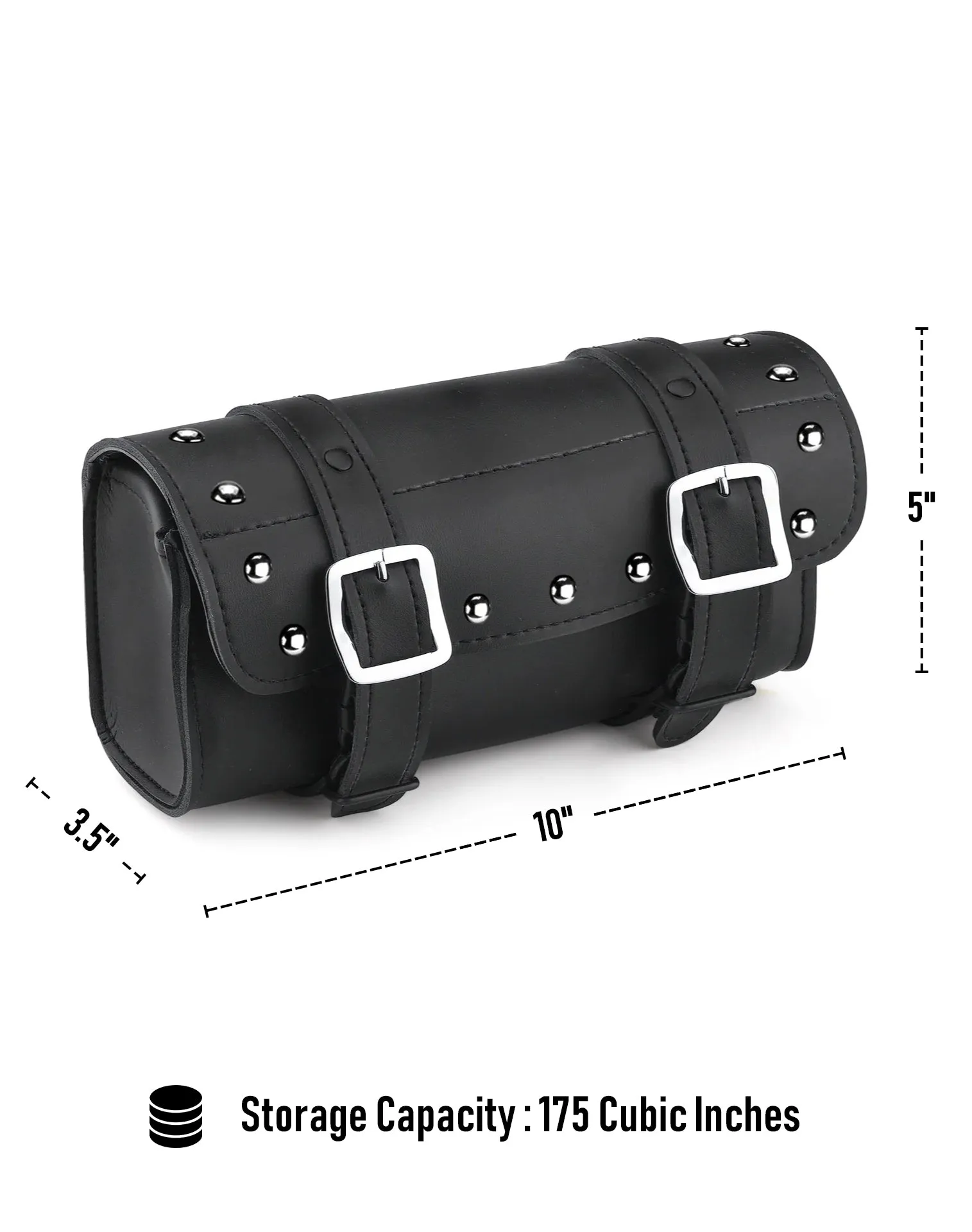 2L - Armor Studded Ducati Leather Motorcycle Handlebar Bag