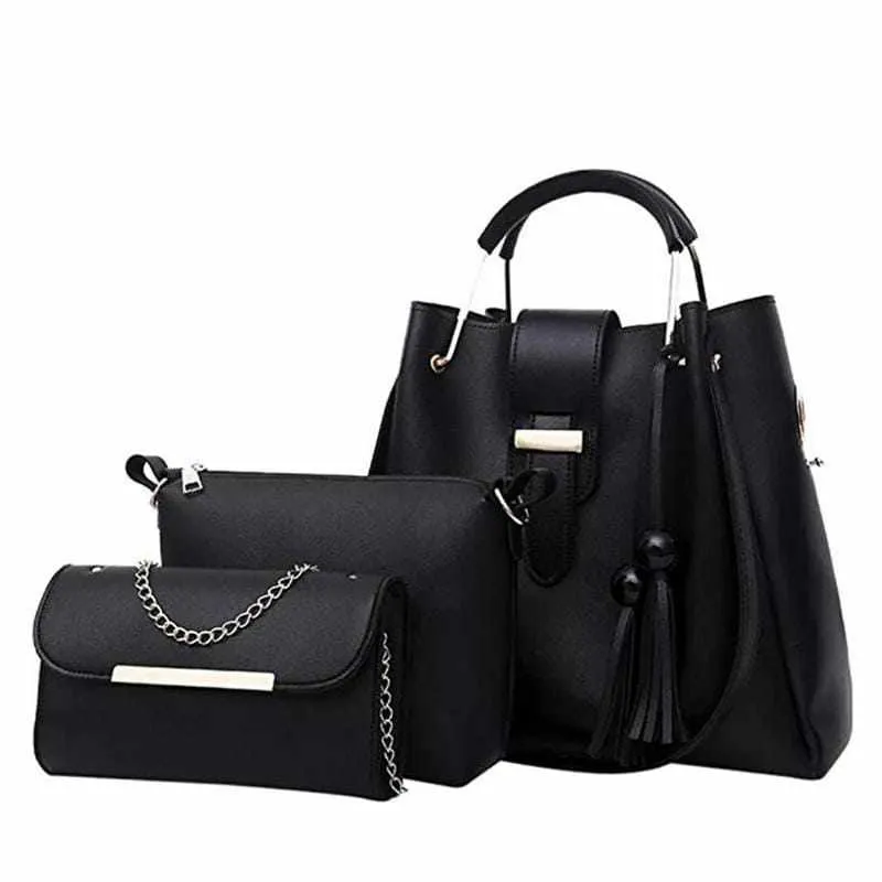 3 piece Lot Set Ladies Fashion Leather Handbag