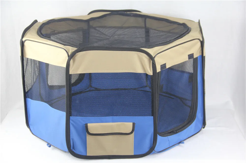 8-Panel Portable Pet Playpen with Storage - YES4PETS