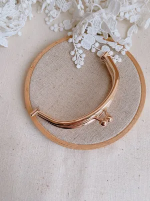 8cm x 4cm Rose Gold Upper Shed Kisslock Glue-In Mini Purse Frame