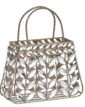 9" Gold Glitter Rhinestone Purse