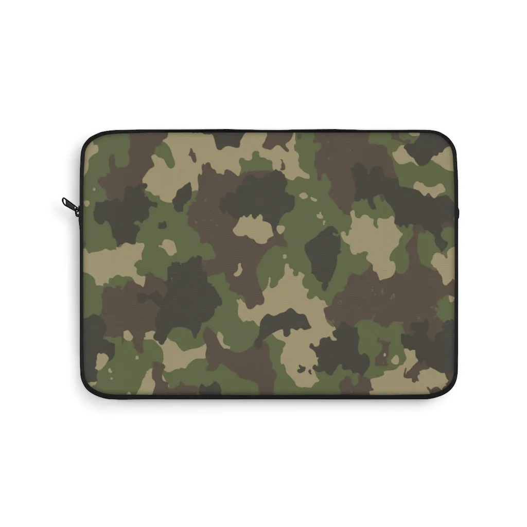 Army Print Camouflage Laptop Sleeve Case, Green Camo MacBook Pro 12 13 Air 15 inch Tablet Canvas Skin Bag Zipper Cover