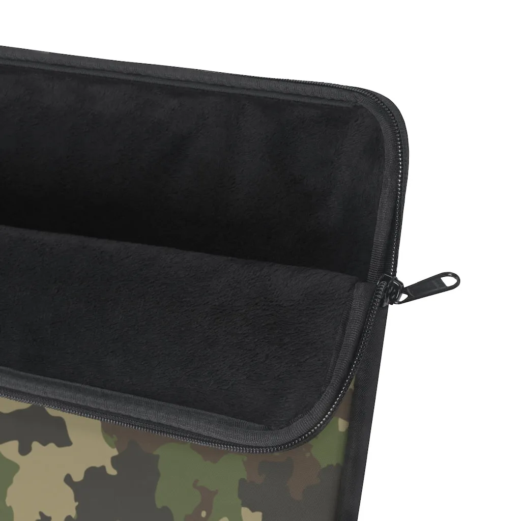 Army Print Camouflage Laptop Sleeve Case, Green Camo MacBook Pro 12 13 Air 15 inch Tablet Canvas Skin Bag Zipper Cover