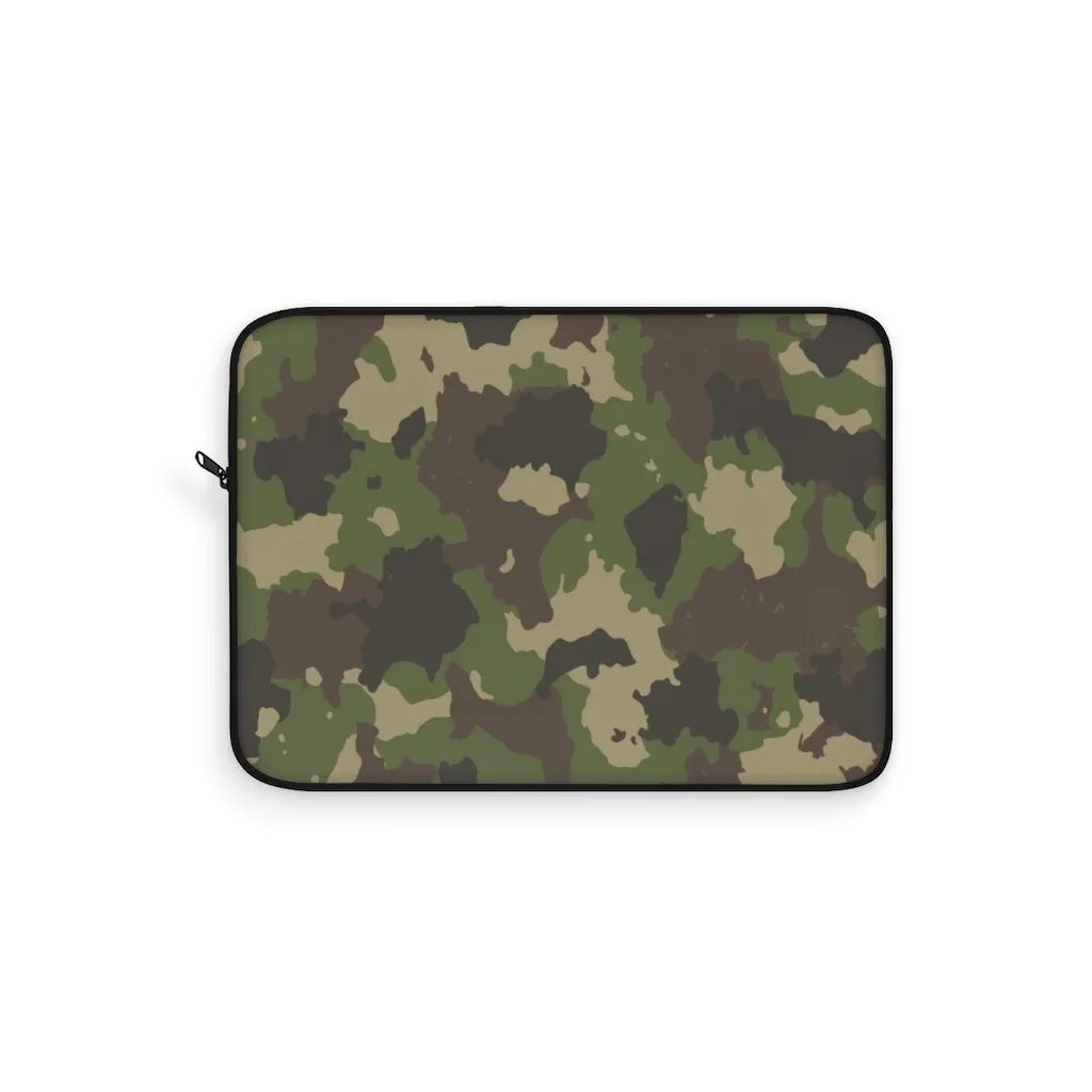 Army Print Camouflage Laptop Sleeve Case, Green Camo MacBook Pro 12 13 Air 15 inch Tablet Canvas Skin Bag Zipper Cover