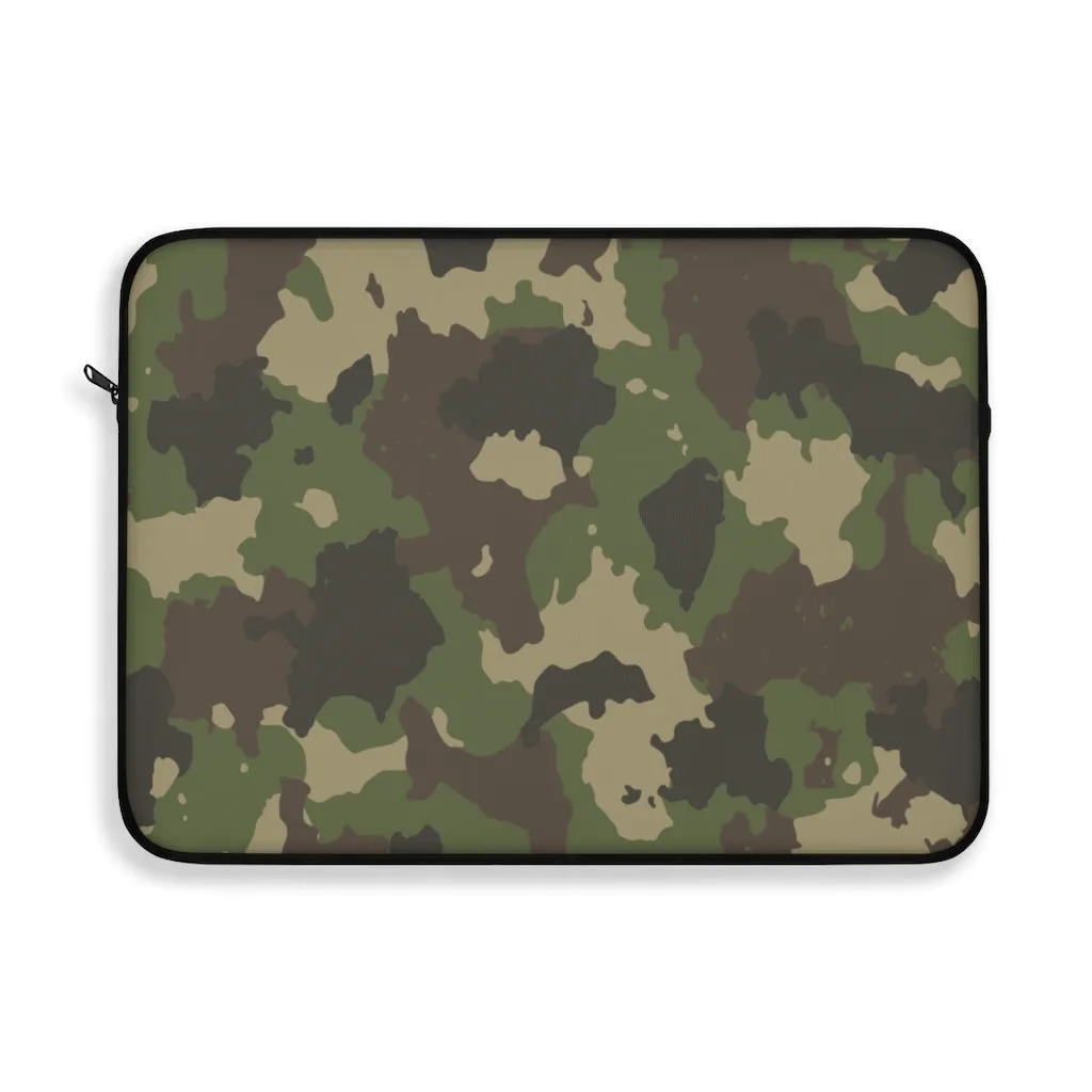 Army Print Camouflage Laptop Sleeve Case, Green Camo MacBook Pro 12 13 Air 15 inch Tablet Canvas Skin Bag Zipper Cover