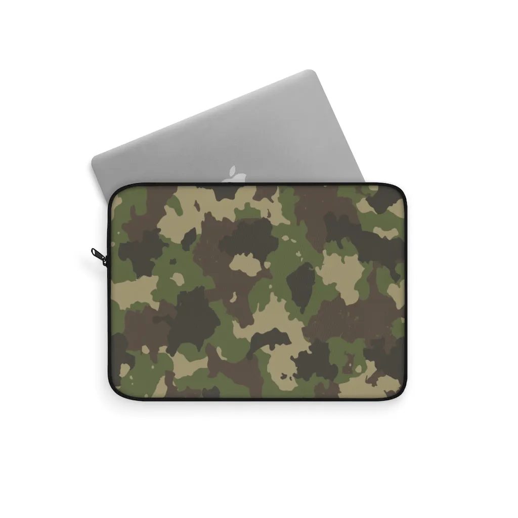 Army Print Camouflage Laptop Sleeve Case, Green Camo MacBook Pro 12 13 Air 15 inch Tablet Canvas Skin Bag Zipper Cover