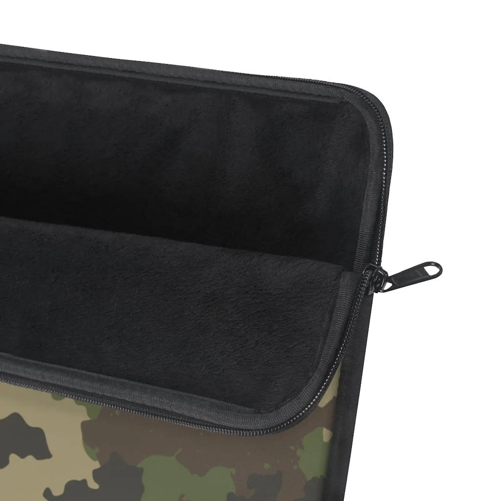 Army Print Camouflage Laptop Sleeve Case, Green Camo MacBook Pro 12 13 Air 15 inch Tablet Canvas Skin Bag Zipper Cover