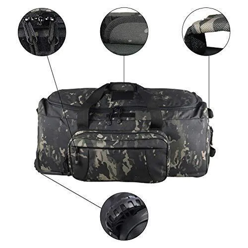 ARMYCAMOUSA Military Tactical Wheeled Deployment Trolley Duffel Bag Heavy-Duty Camping Hiking Running Trekking