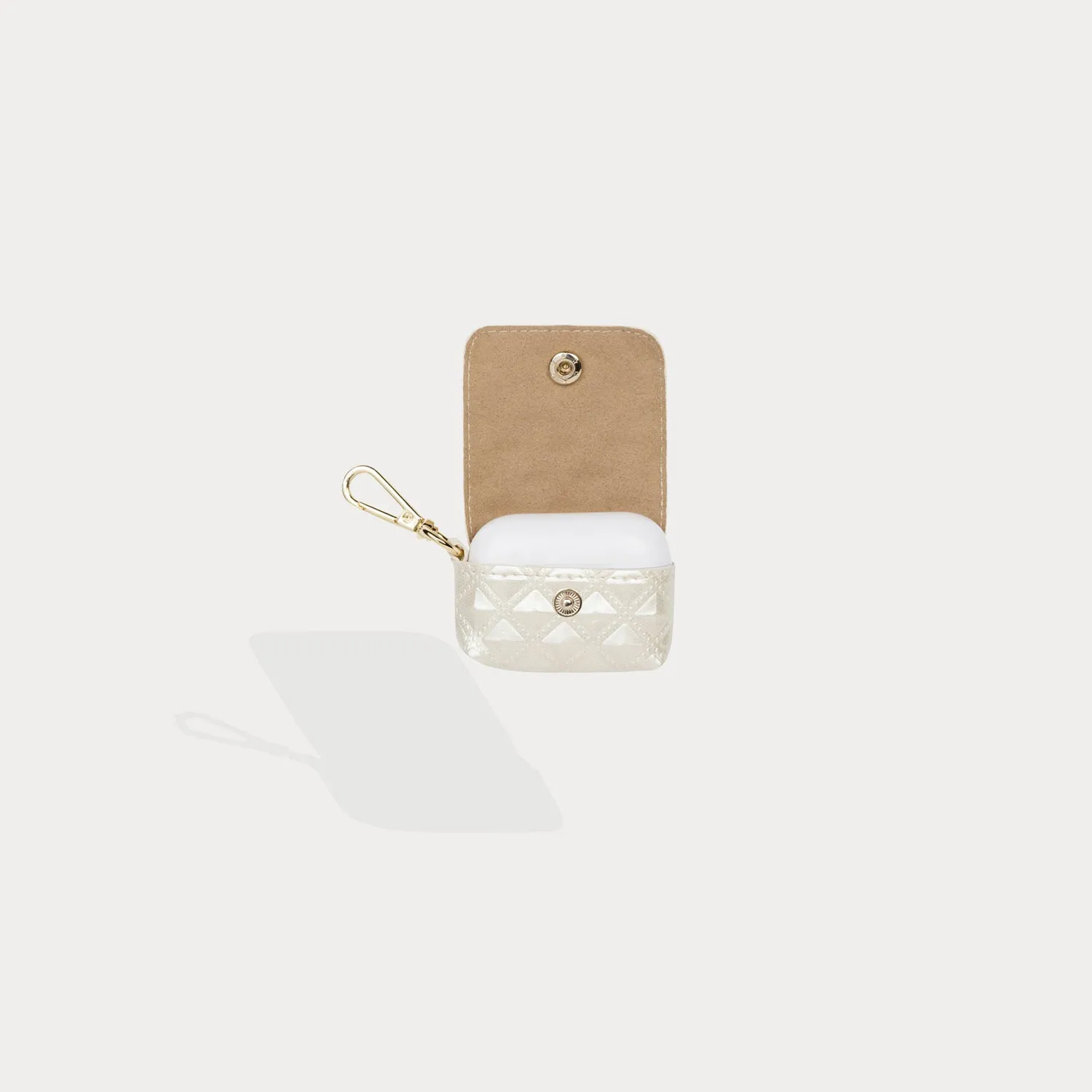 Avery AirPods Clip-On Pouch - Creme/Gold