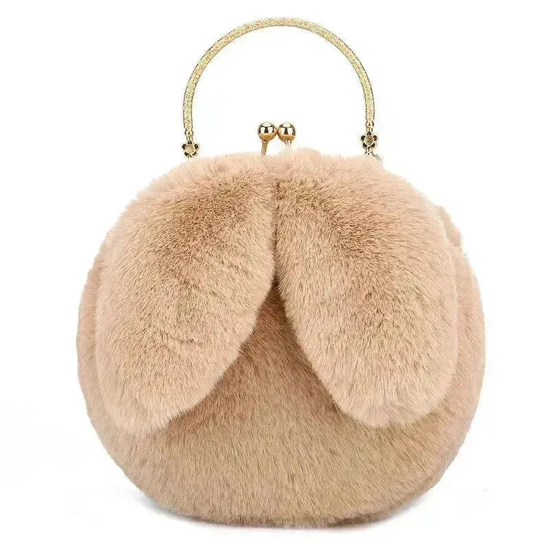 Baby Girl Fashion chain ear plush handbag