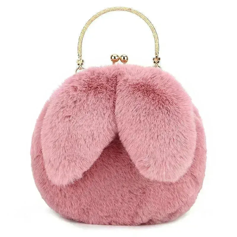 Baby Girl Fashion chain ear plush handbag