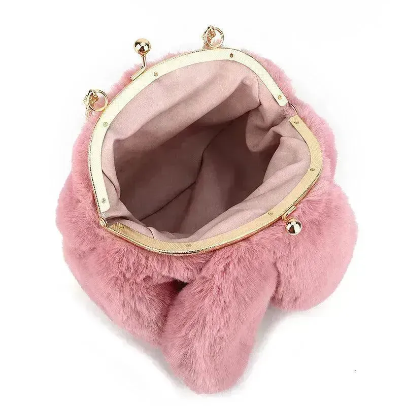 Baby Girl Fashion chain ear plush handbag