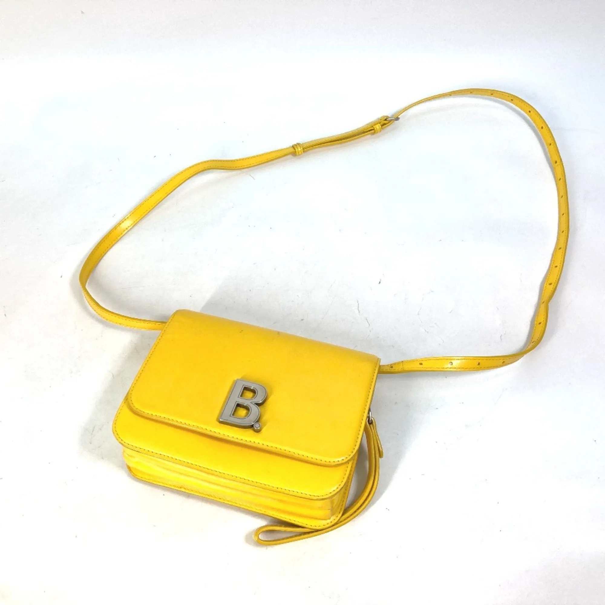 Balenciaga B Yellow Leather Bag