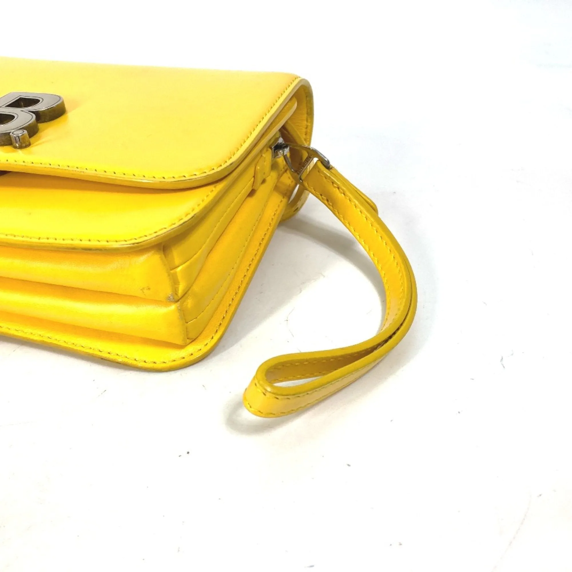 Balenciaga B Yellow Leather Bag