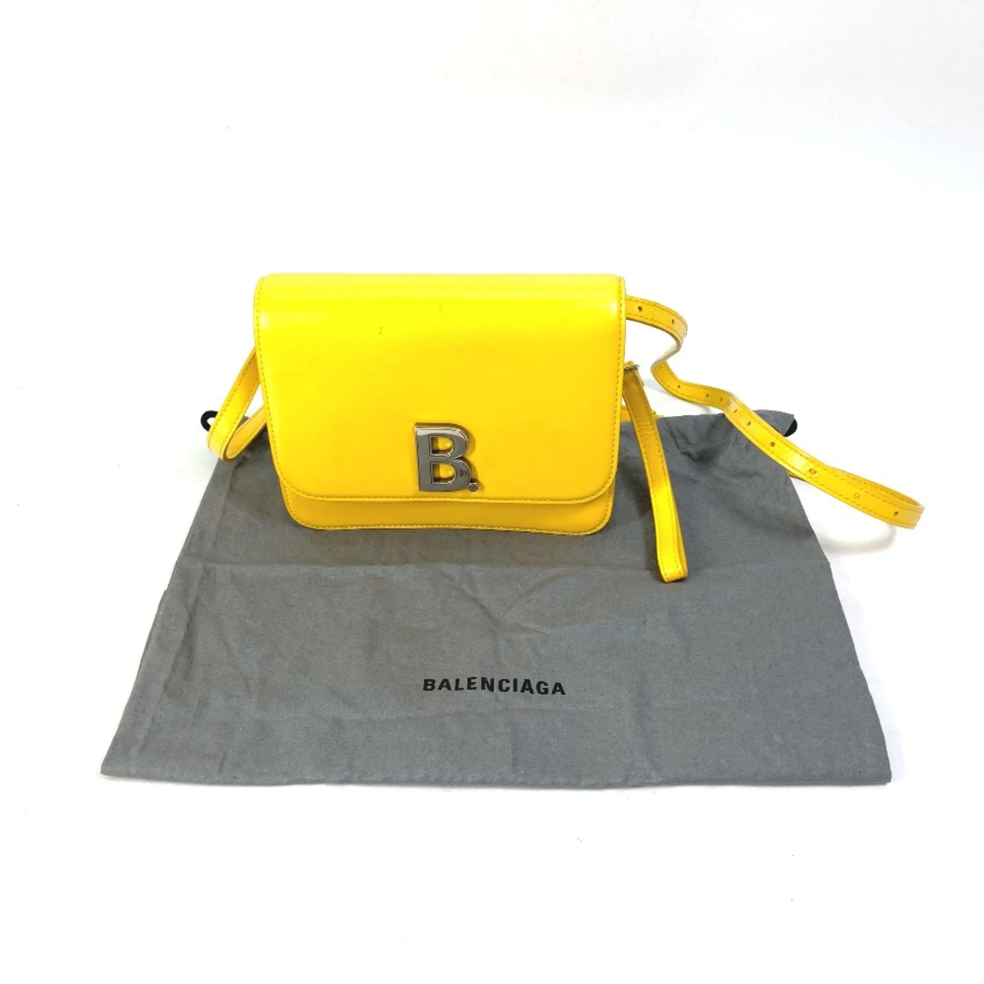 Balenciaga B Yellow Leather Bag