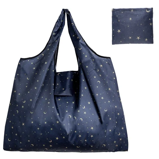 Big Size Thick Nylon Large Tote ECO Reusable Polyester Portable Shoulder Women's Handbags Folding Pouch Shopping Bag Foldable