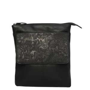 Black Floral Crossbody Bag