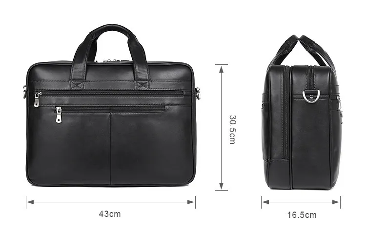 Black Genine Leather Business Briefcase 7319