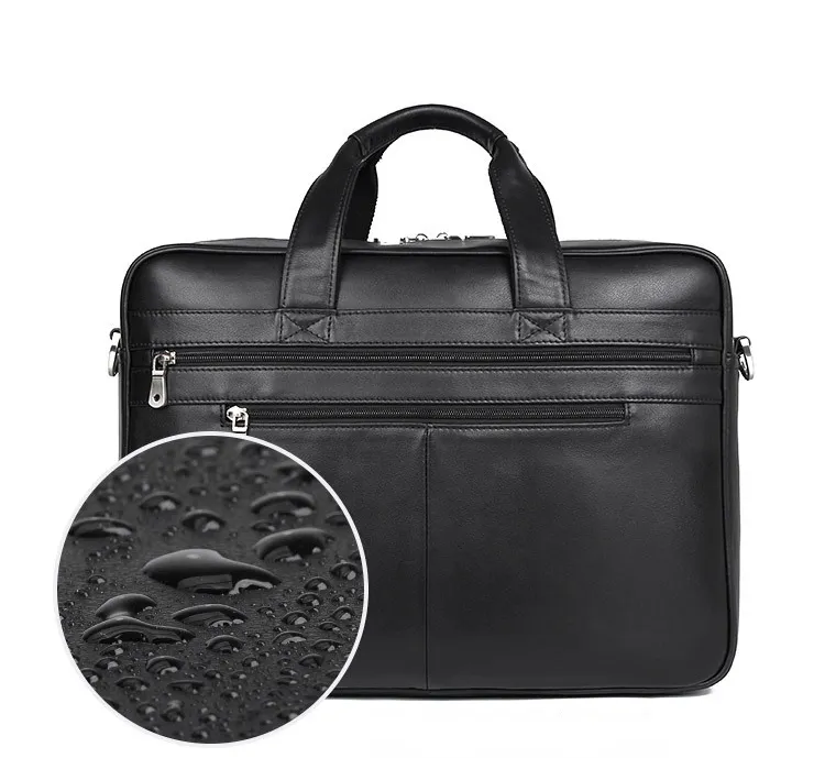 Black Genine Leather Business Briefcase 7319