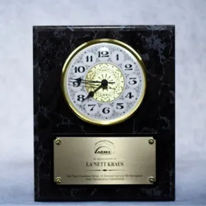 Black Marble Clock Plaque