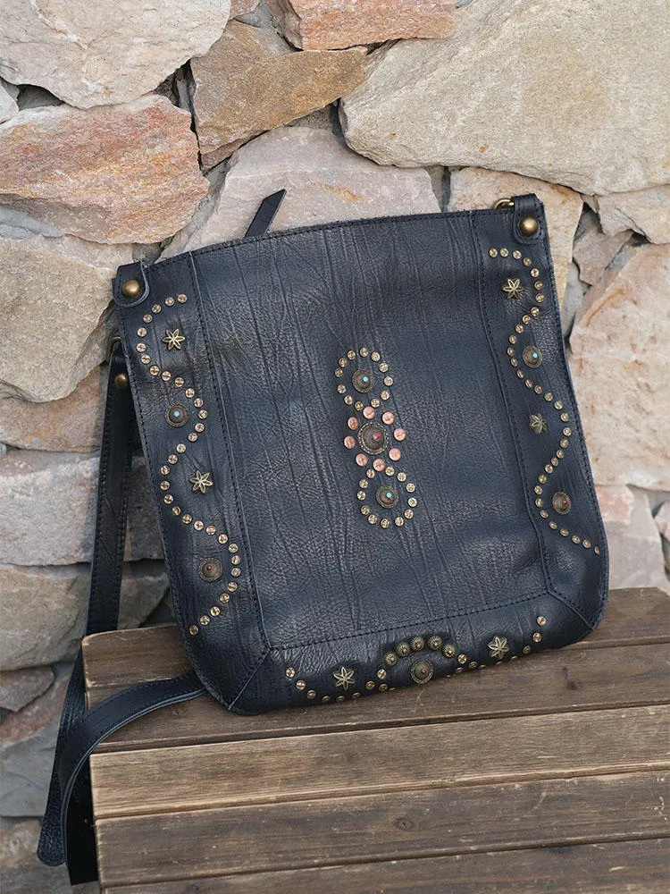 Black Studded Hobo Bag Western Studded Hobo Bag Purse