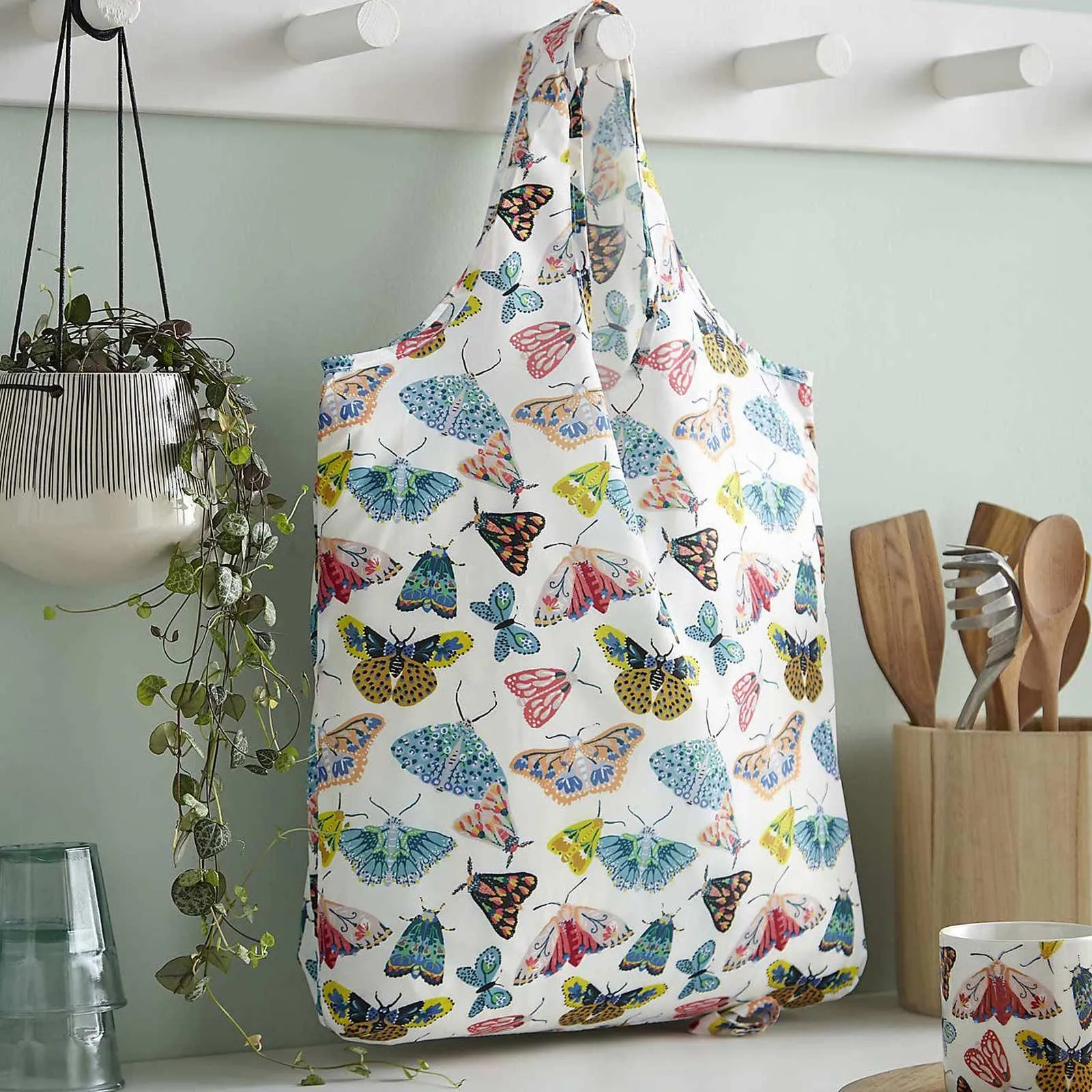 Butterfly House Reusable Roll-Up Shopping Bag