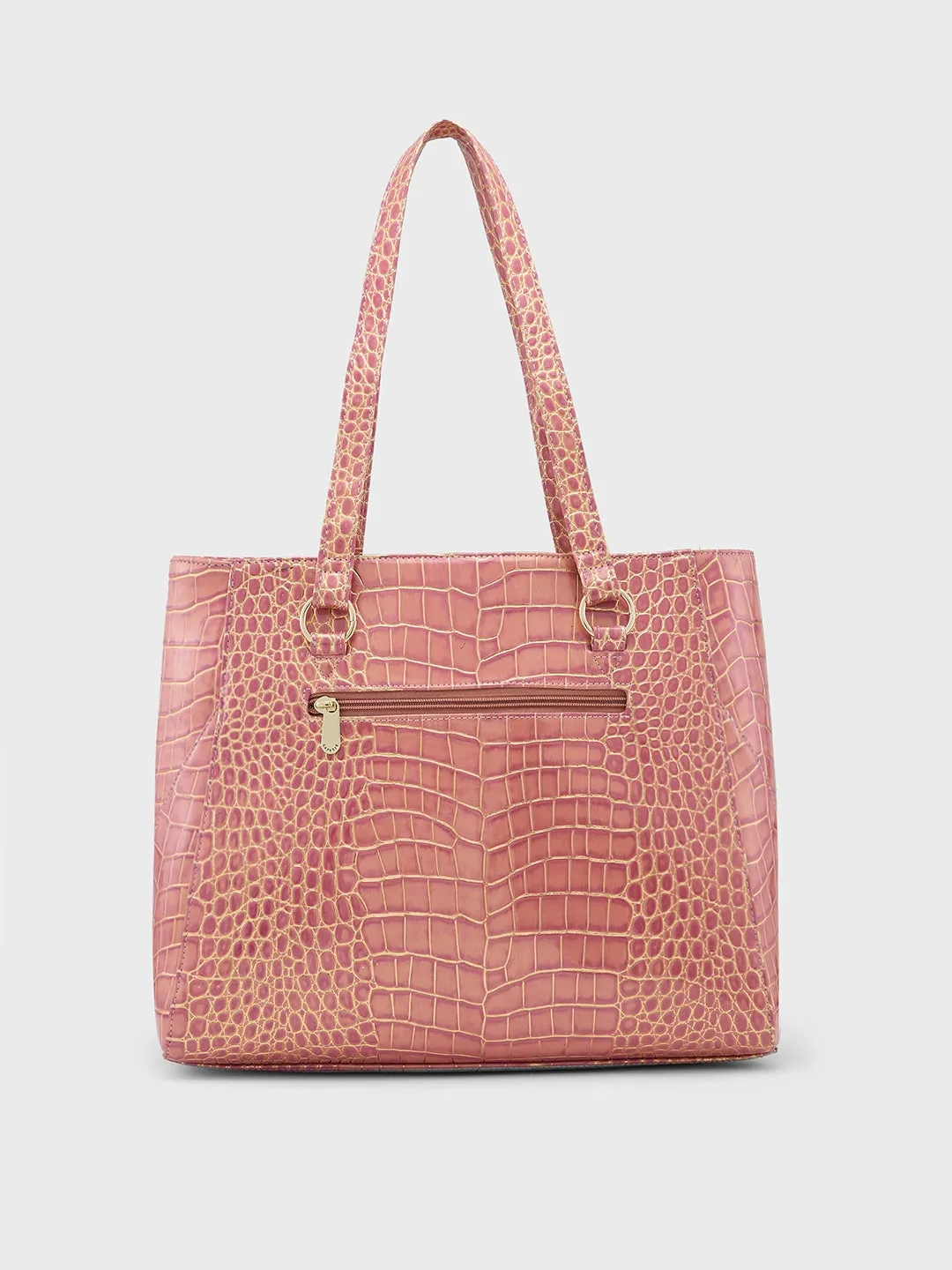 Caprese Miranda Tote Large Croco Womens Office Handbag Pink