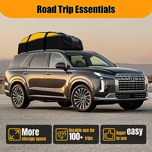 Car Rooftop Cargo Carrier Bag 20 Cubic Feet, 100% Waterproof Roof Bag Top Luggage Carrier for Any Vehicles with/Without Rack Cross Bar, Includes Anti-Slip Mat  4 Door Hooks  Storage Bag  Lock