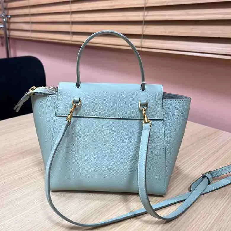 Celine Micro Belt Bag, Celadon Grained Calfskin