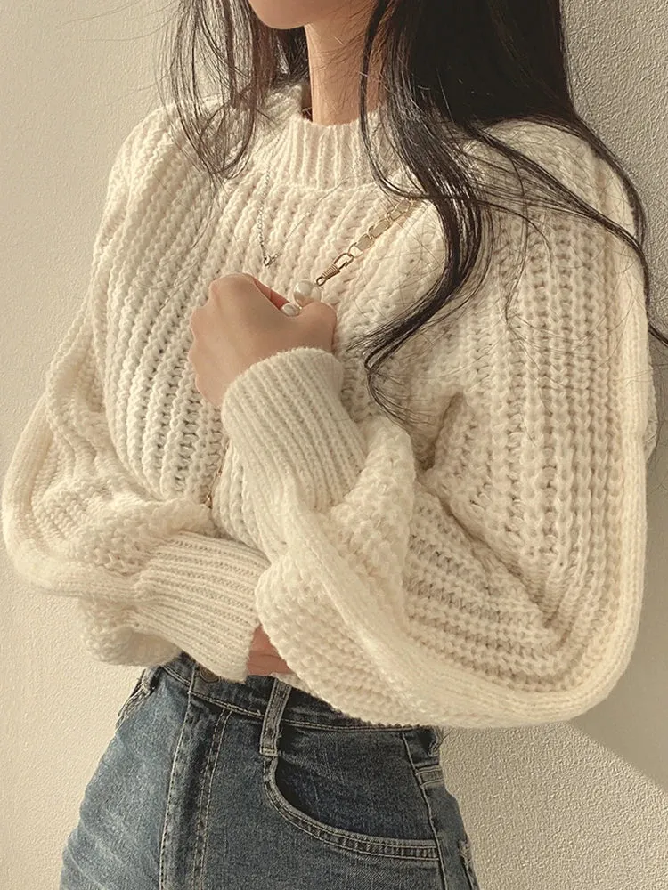 Chic Vintage Harajuku Lantern Sleeve Sweater