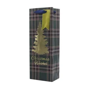 Christmas Nantucket Emerald Tartan Wine Bag Bottle Bag