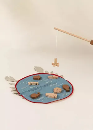 Coco Village Wooden Fishing Game with Bag