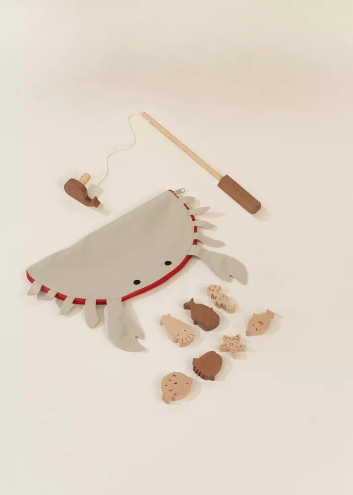 Coco Village Wooden Fishing Game with Bag