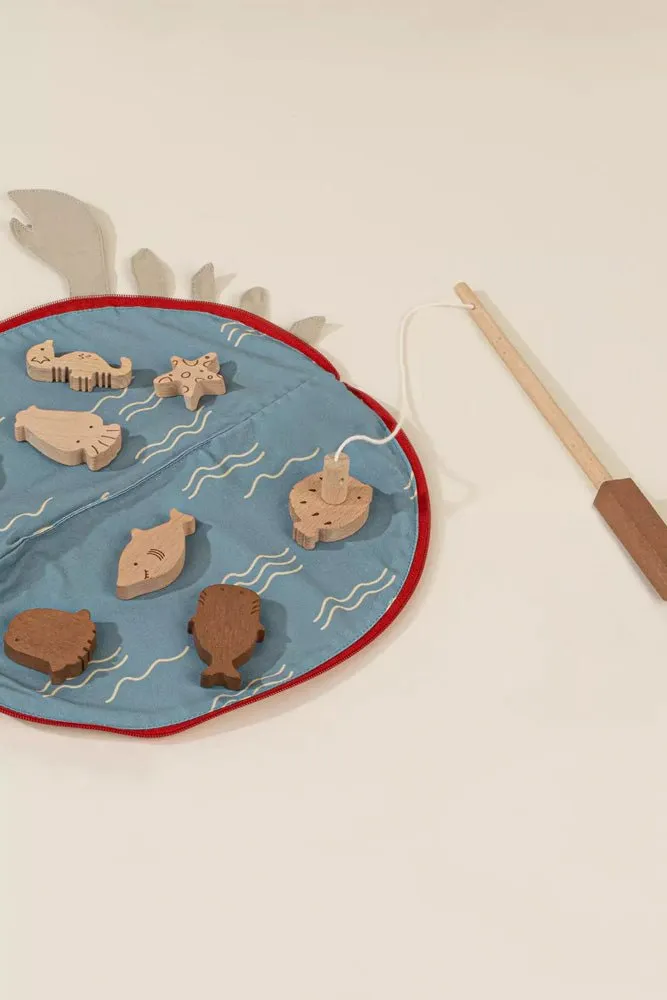 Coco Village Wooden Fishing Game with Bag