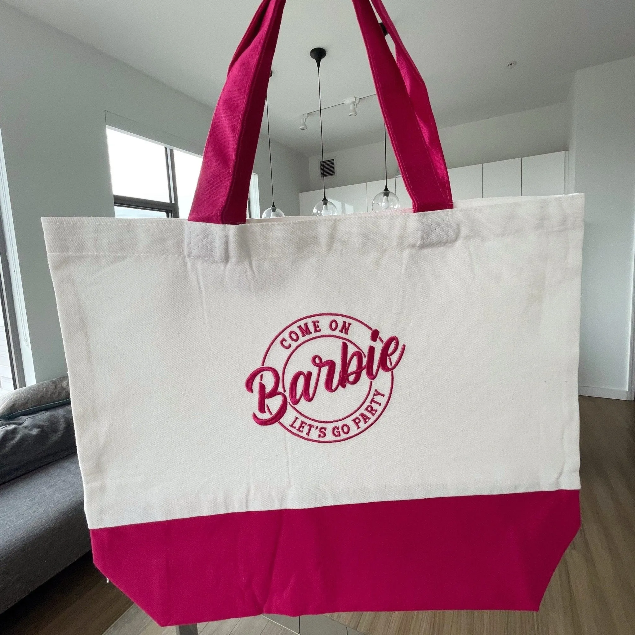 Come on Barbie, Let's Go Party Embroidered Tote Bags