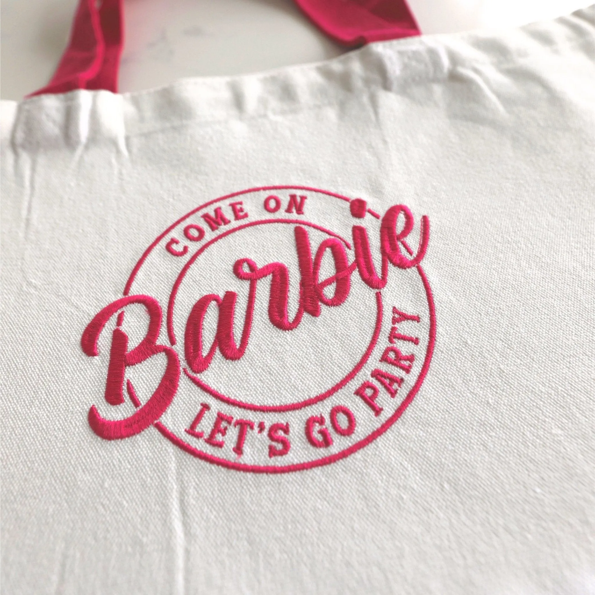 Come on Barbie, Let's Go Party Embroidered Tote Bags