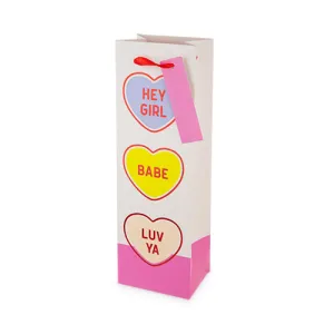 Conversation Hearts Single-Bottle Wine Bag by Cakewalk