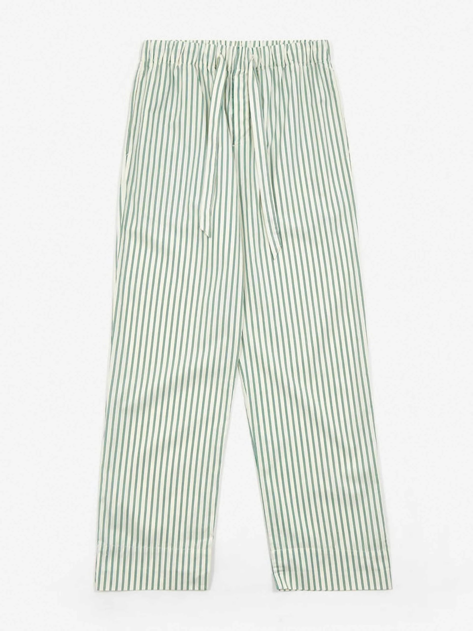 Cotton poplin pyjama pants in clover stripes