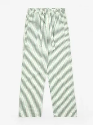 Cotton poplin pyjama pants in clover stripes