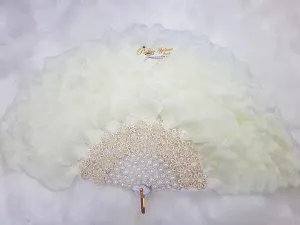 Cream Simple Bridal wedding African Traditional engagement hand fan