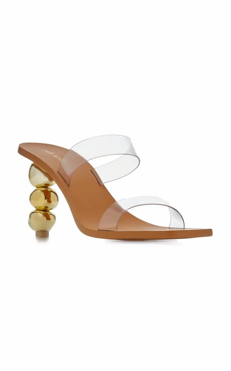 Cult Gaia Meta Heel PVC Sandals Gold