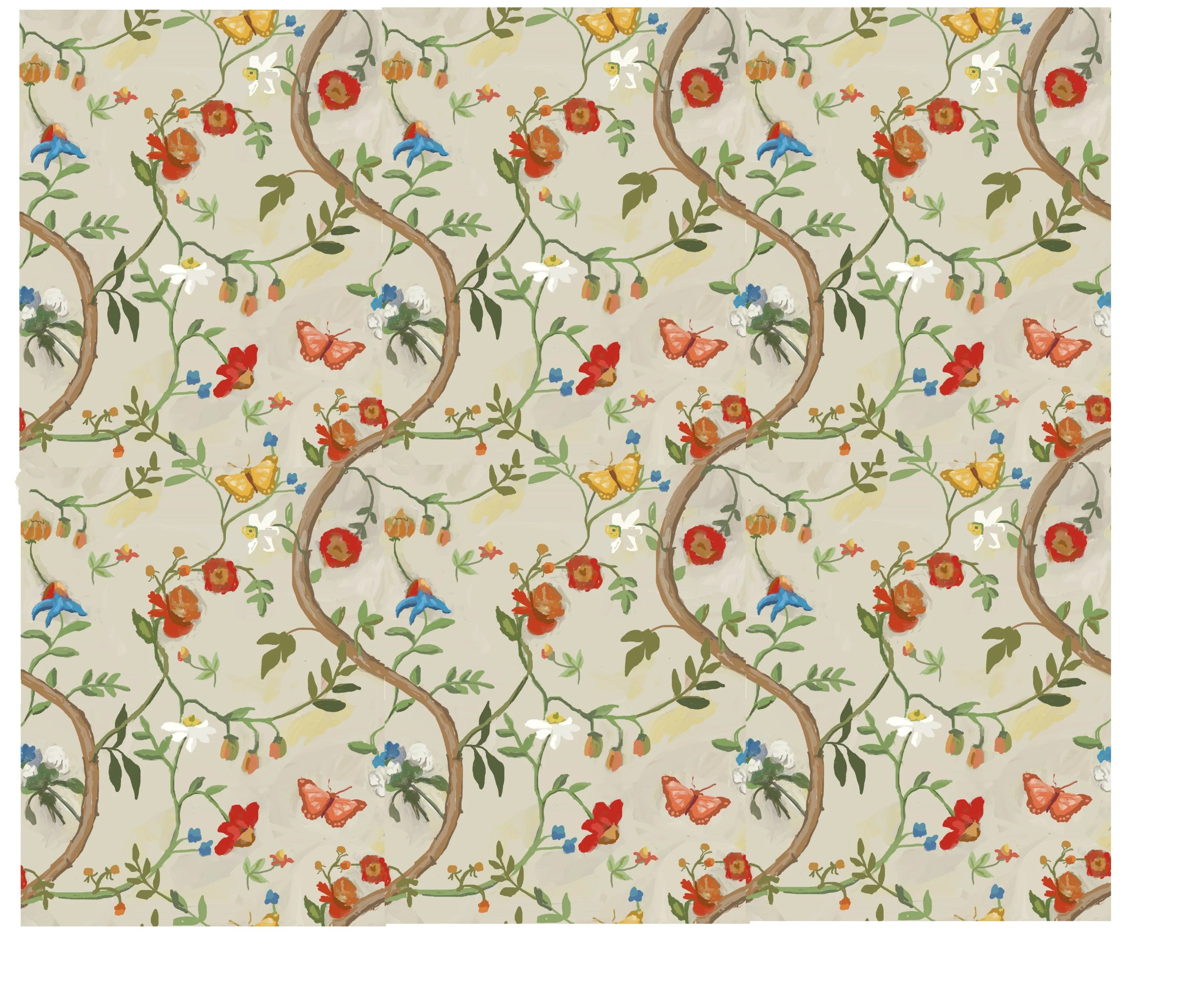 Dana Gibson Papillon Wall Paper