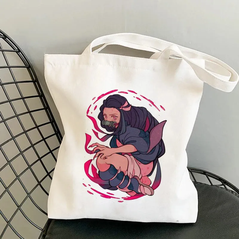 Demond Slayer Tote Bag, Shoulder Tote Bag, Shopping Bag, Anime Lover